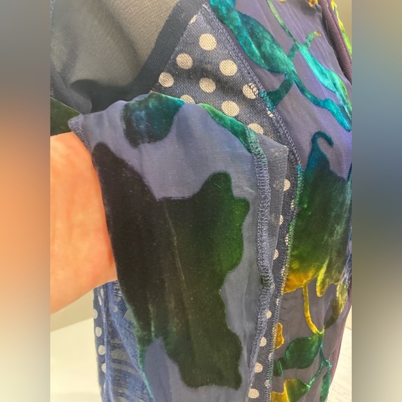 Stunning LULU H Paris mesh/velvet appliqué bomber jacket/French style cardigan - Picture 7 of 17